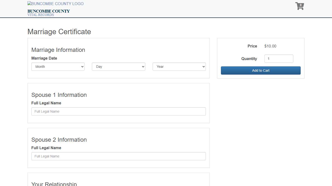 Vital Records - Marriage Certificate